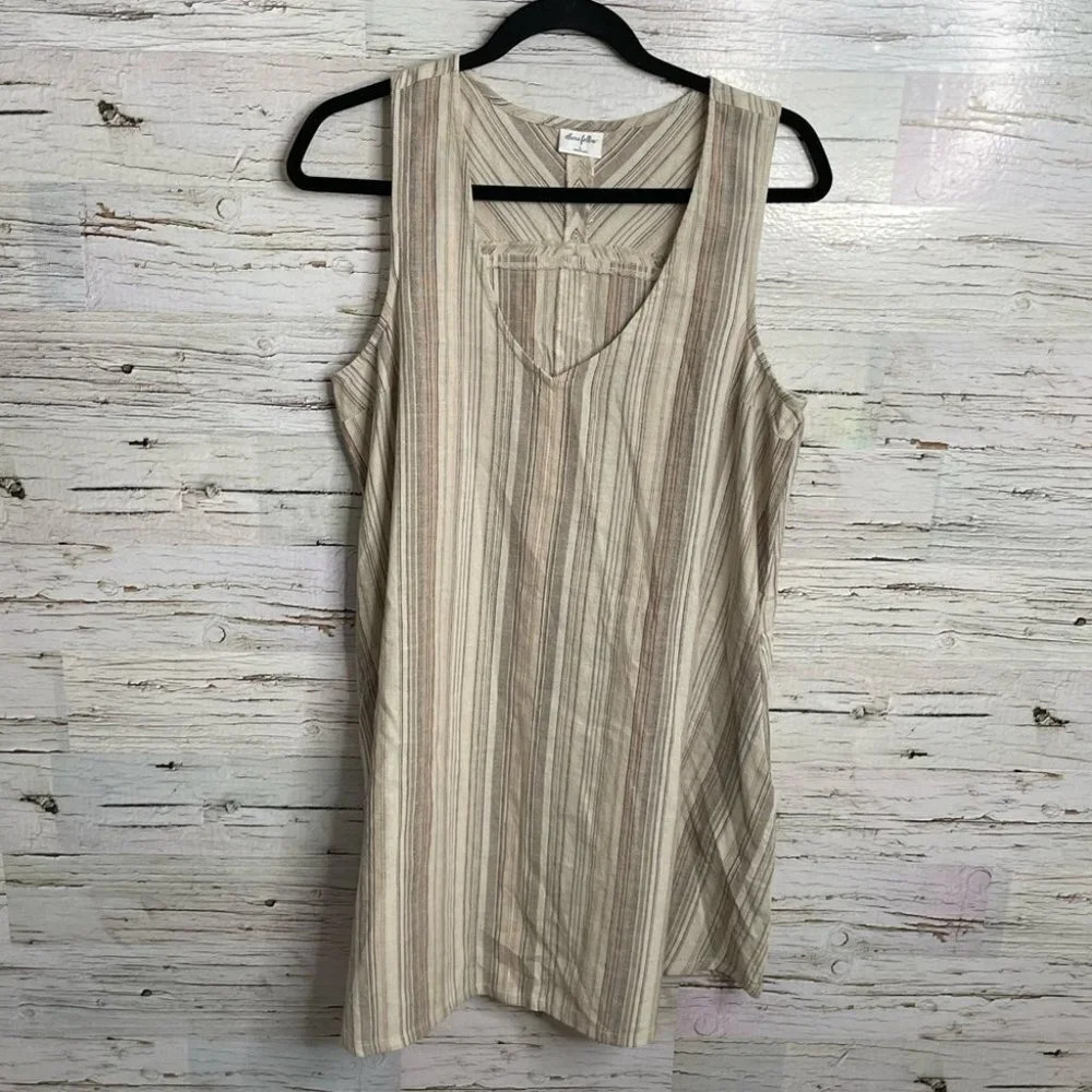 Others follow brown cream dress  size large striped